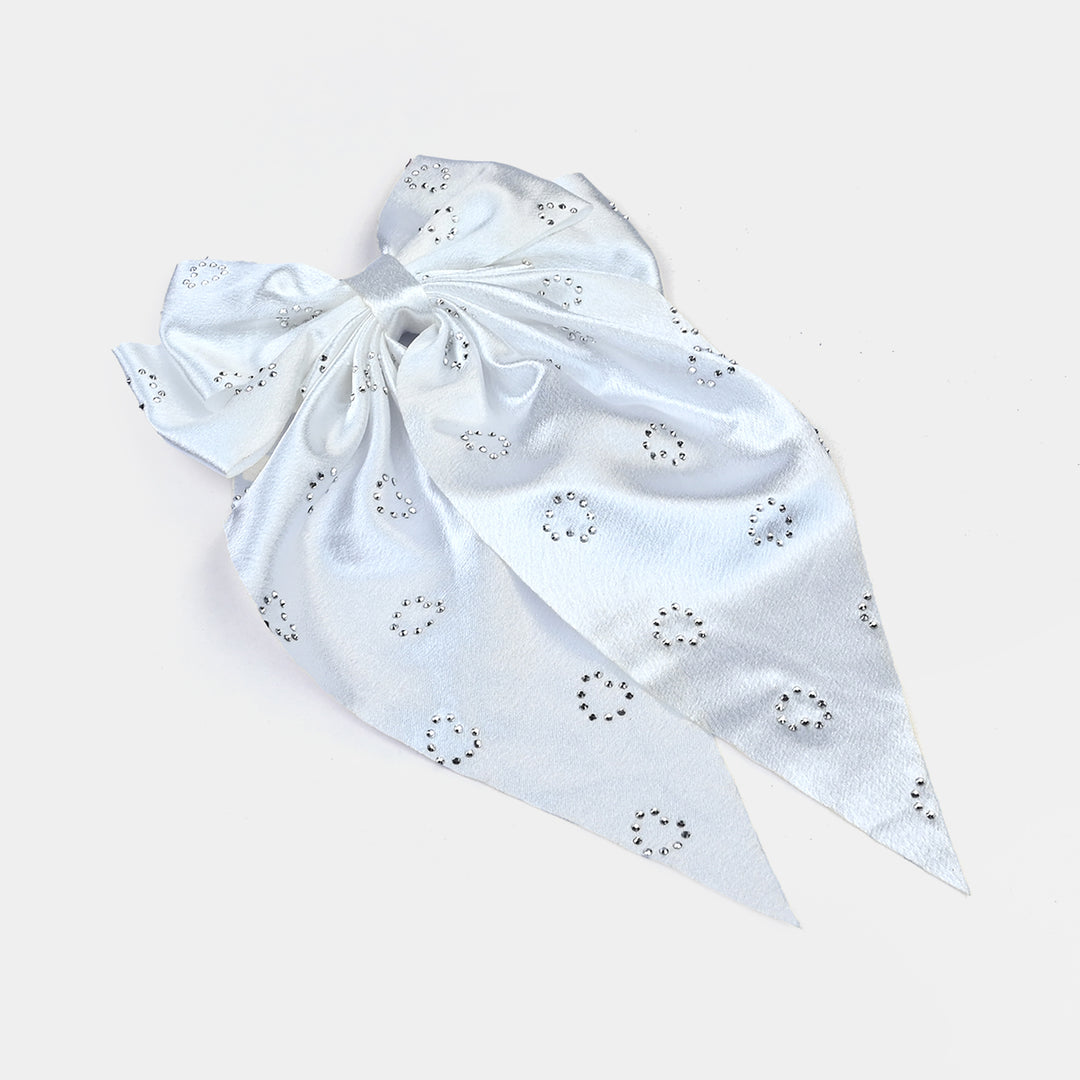 Cute Fabric Bow Hair Pin with Metal Clip