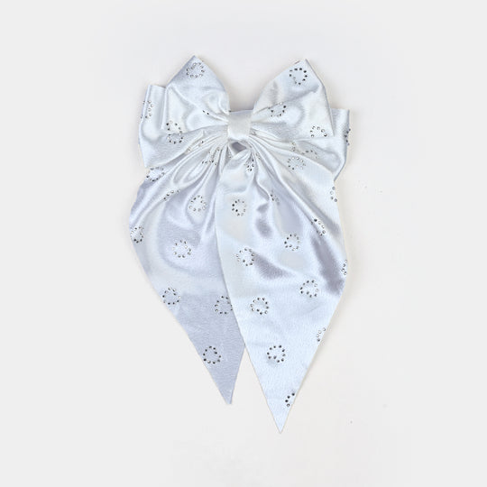 Cute Fabric Bow Hair Pin with Metal Clip