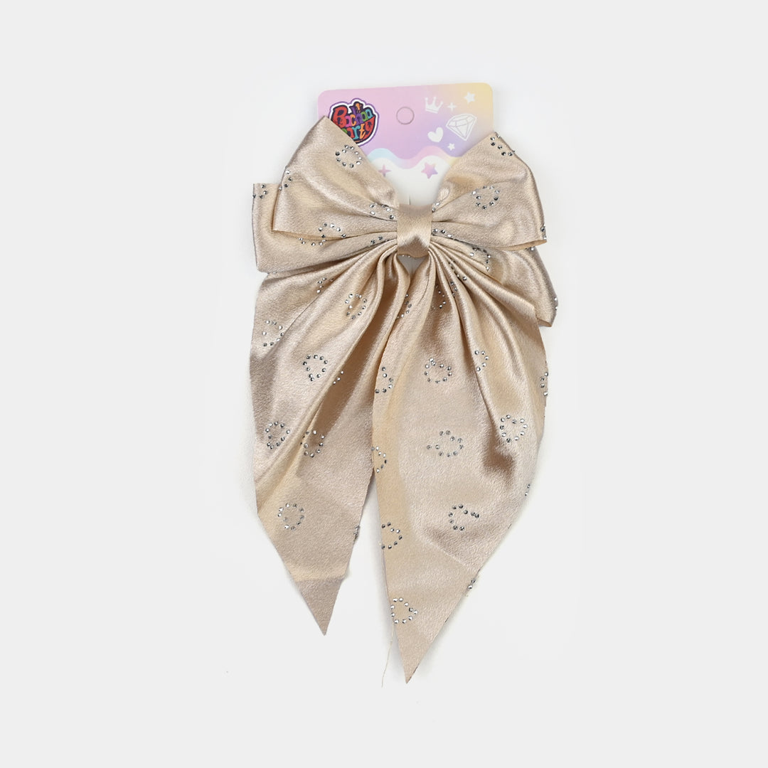 Cute Fabric Bow Hair Pin with Metal Clip