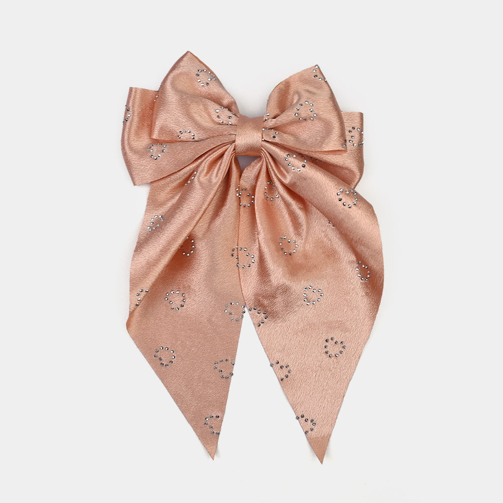 Cute Fabric Bow Hair Pin with Metal Clip