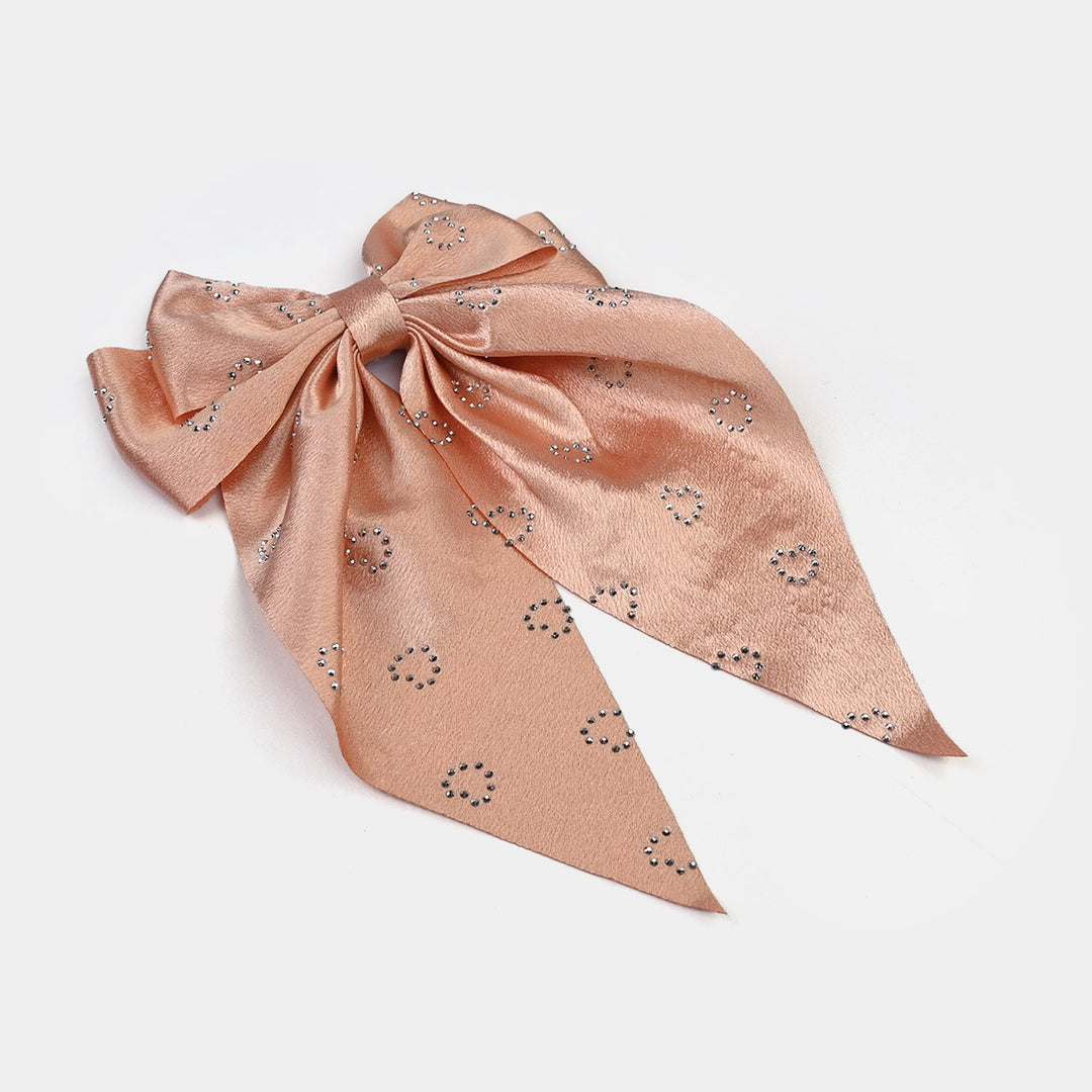 Cute Fabric Bow Hair Pin with Metal Clip