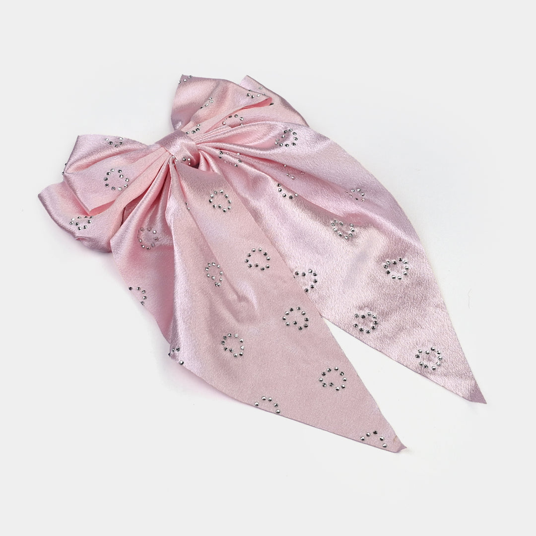 Cute Fabric Bow Hair Pin with Metal Clip