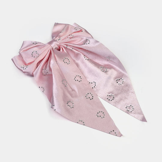 Cute Fabric Bow Hair Pin with Metal Clip