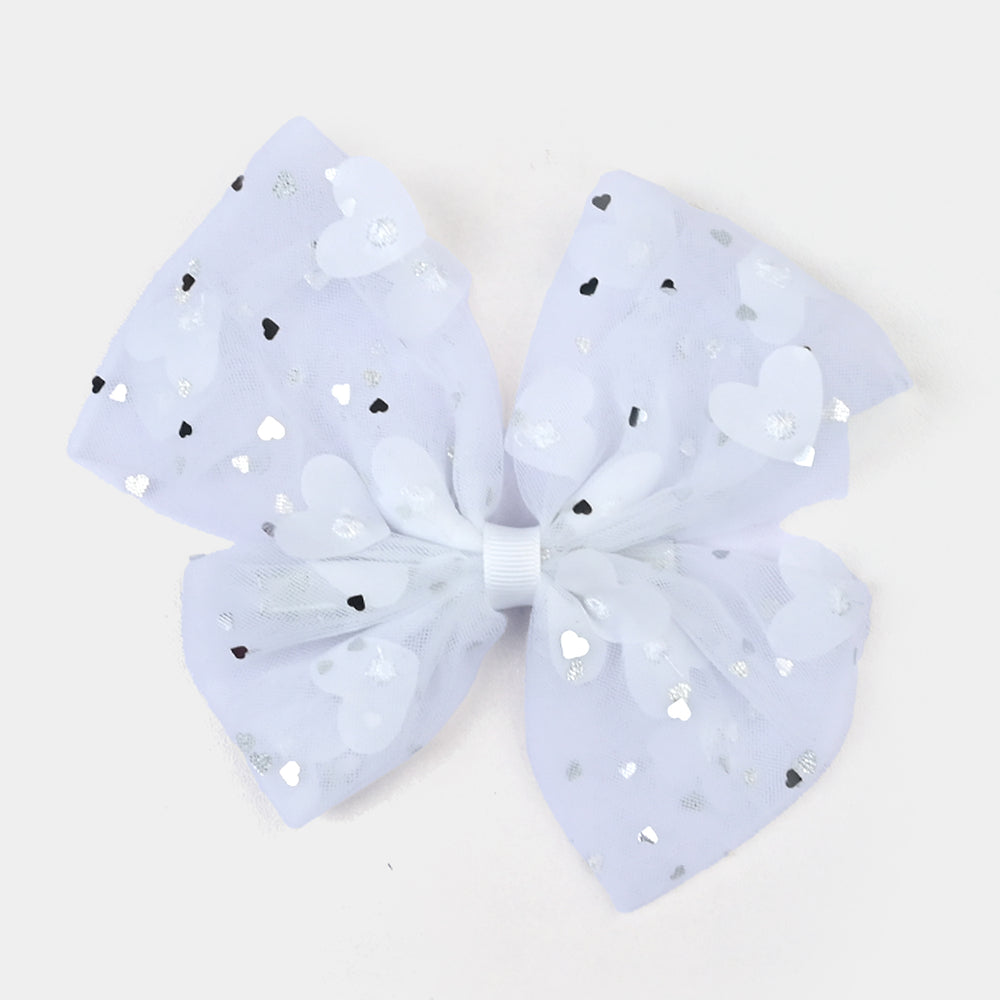 Cute Fabric Bow Hair Pin with Metal Clip