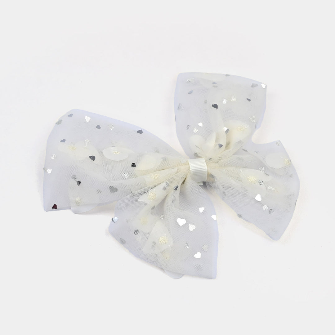 Cute Fabric Bow Hair Pin with Metal Clip