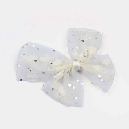 Cute Fabric Bow Hair Pin with Metal Clip