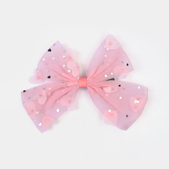 Cute Fabric Bow Hair Pin with Metal Clip