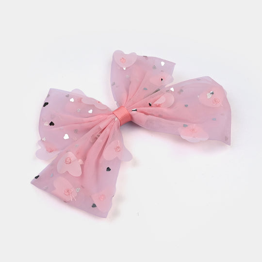 Cute Fabric Bow Hair Pin with Metal Clip