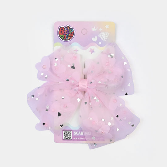 Cute Fabric Bow Hair Pin with Metal Clip