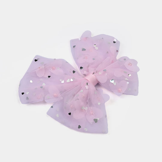 Cute Fabric Bow Hair Pin with Metal Clip