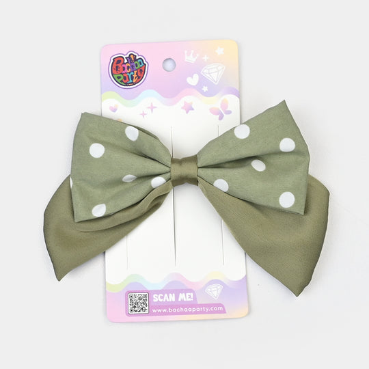 Cute Fabric Bow Hair Pin with Metal Clip