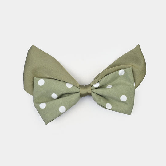 Cute Fabric Bow Hair Pin with Metal Clip