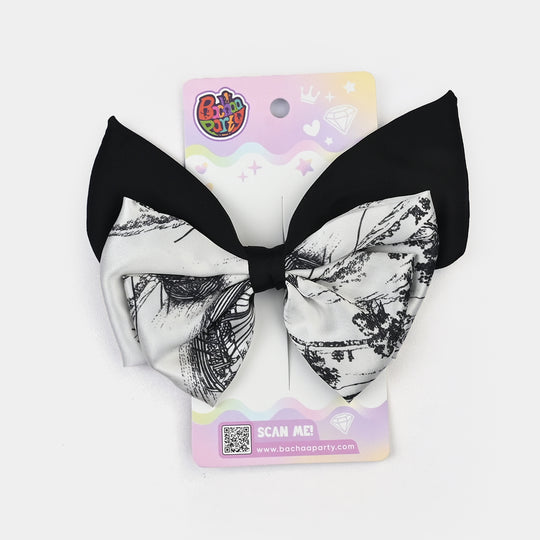 Cute Fabric Bow Hair Pin with Metal Clip