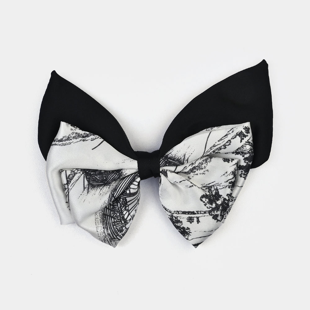 Cute Fabric Bow Hair Pin with Metal Clip