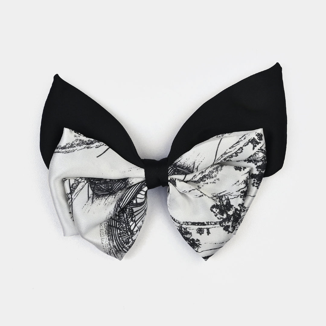 Cute Fabric Bow Hair Pin with Metal Clip