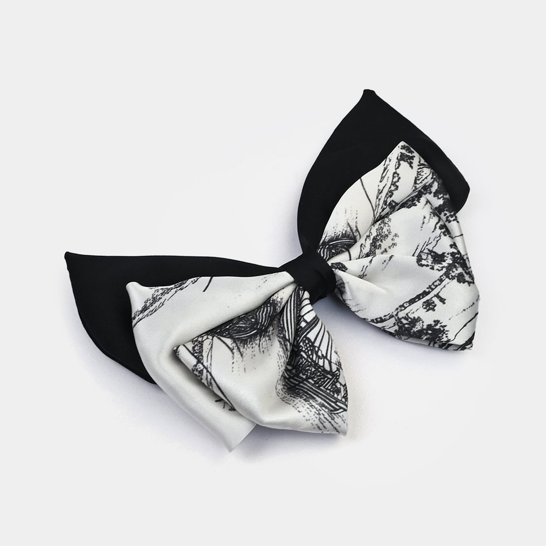 Cute Fabric Bow Hair Pin with Metal Clip