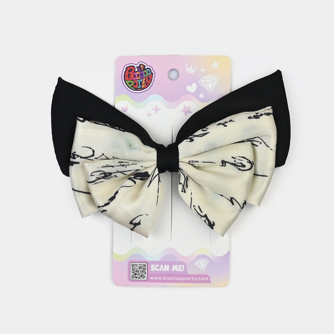 Cute Fabric Bow Hair Pin with Metal Clip
