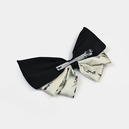 Cute Fabric Bow Hair Pin with Metal Clip