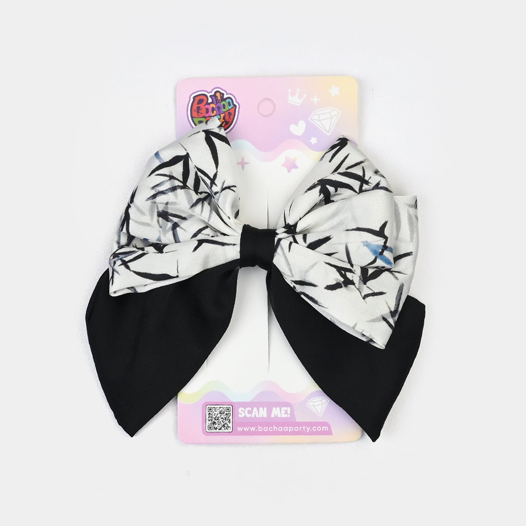 Cute Fabric Bow Hair Pin with Metal Clip