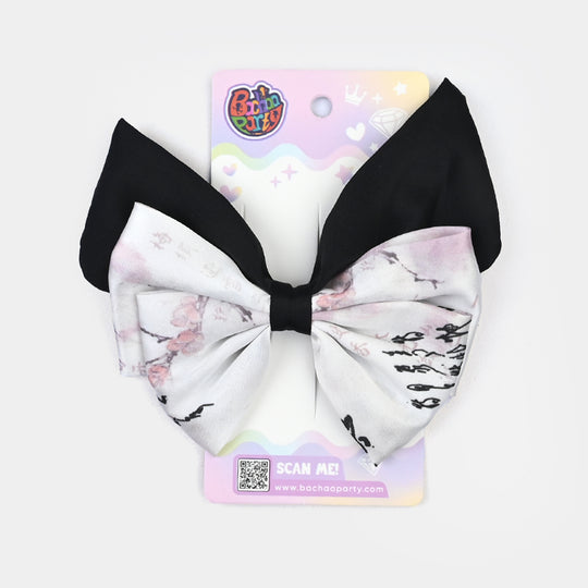Cute Fabric Bow Hair Pin with Metal Clip