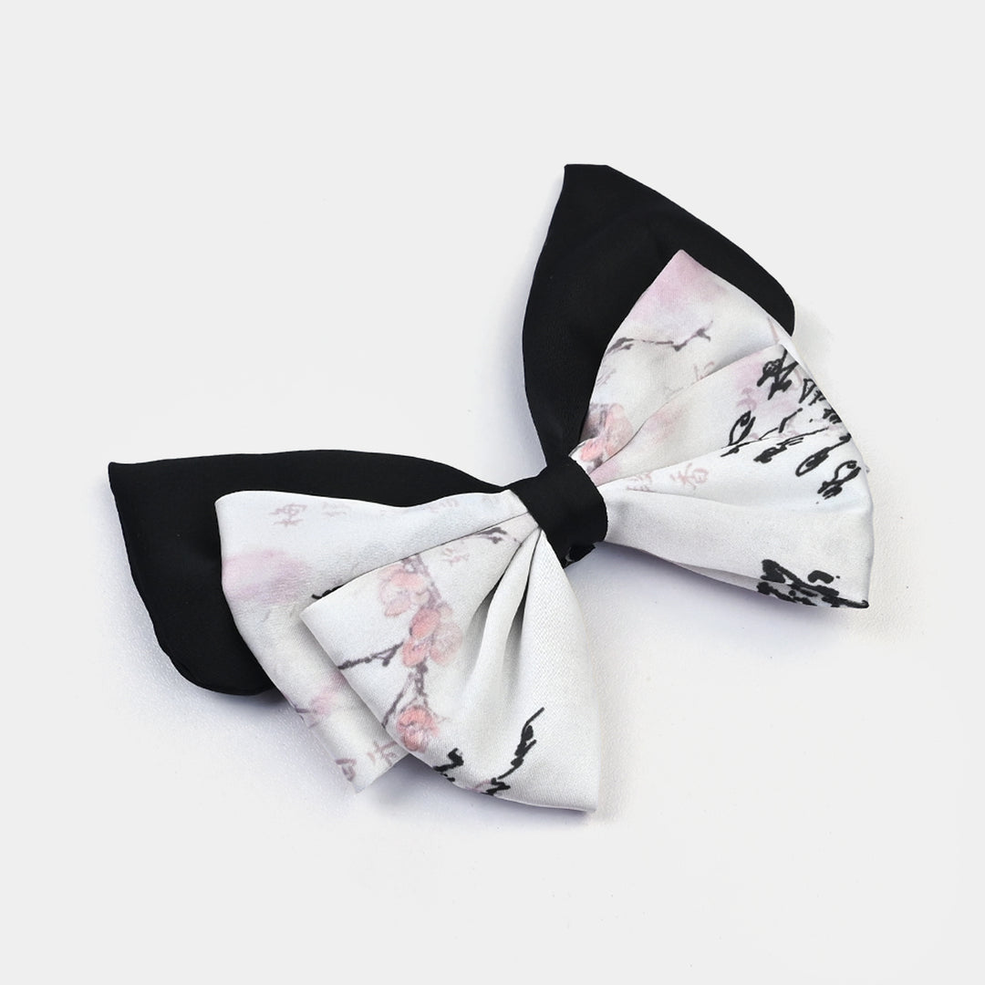 Cute Fabric Bow Hair Pin with Metal Clip