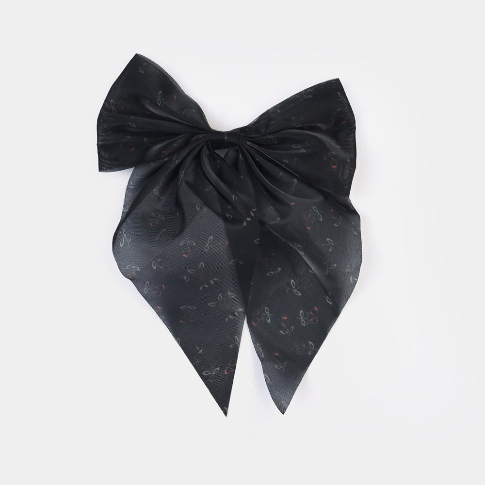 Cute Fabric Bow Hair Pin with Metal Clip