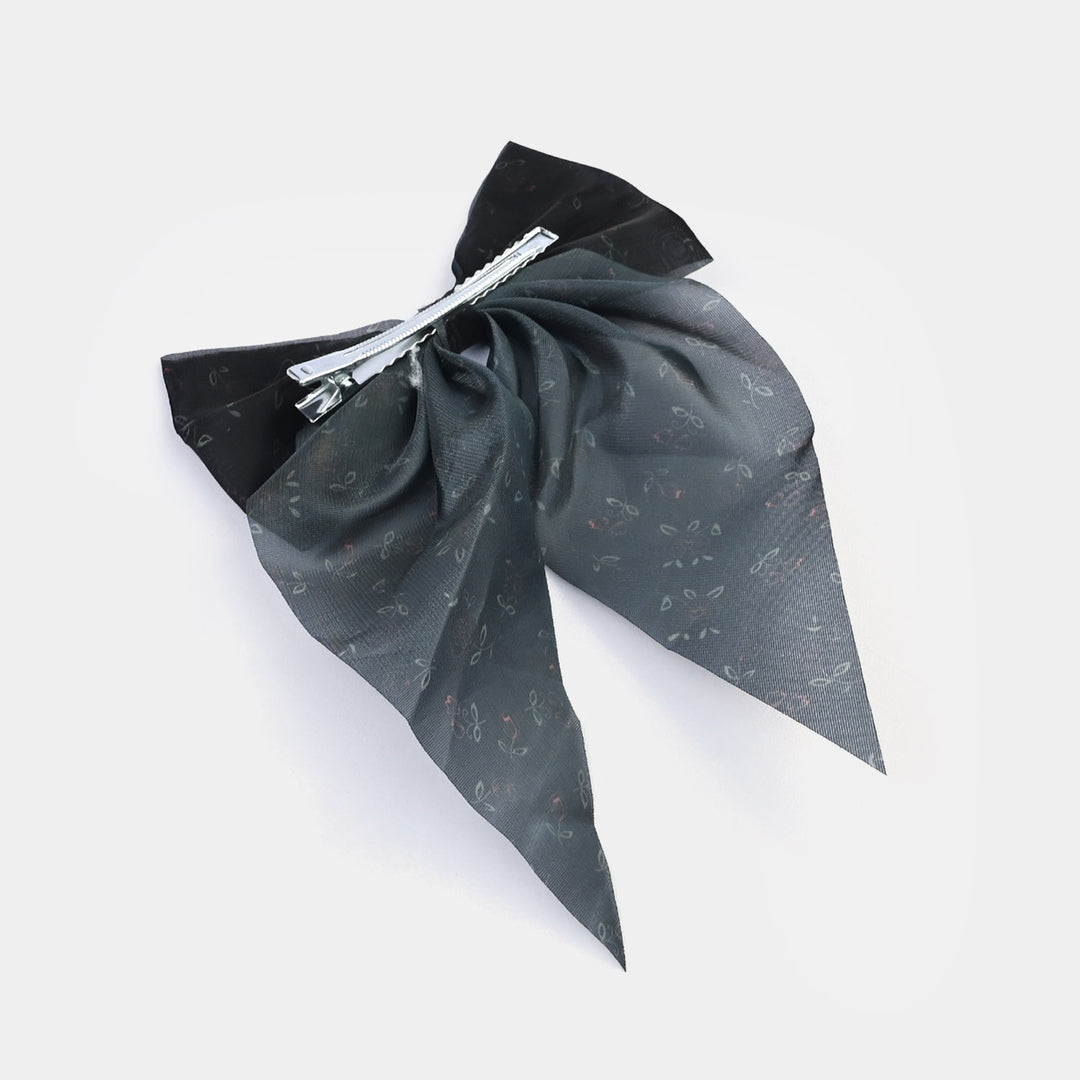 Cute Fabric Bow Hair Pin with Metal Clip