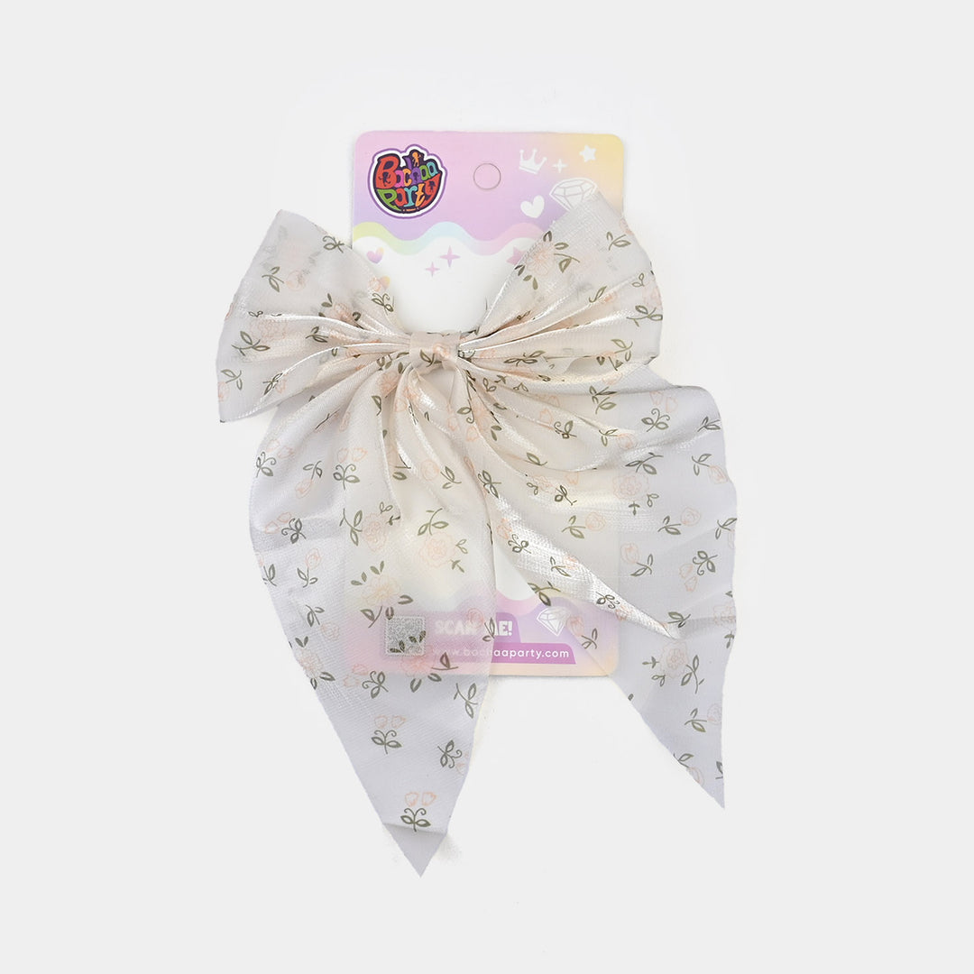 Cute Fabric Bow Hair Pin with Metal Clip