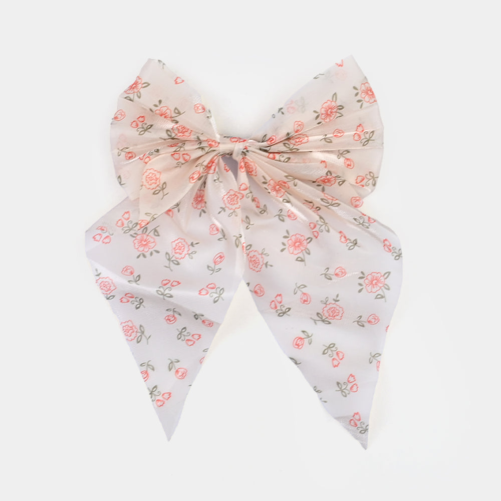 Cute Fabric Bow Hair Pin with Metal Clip