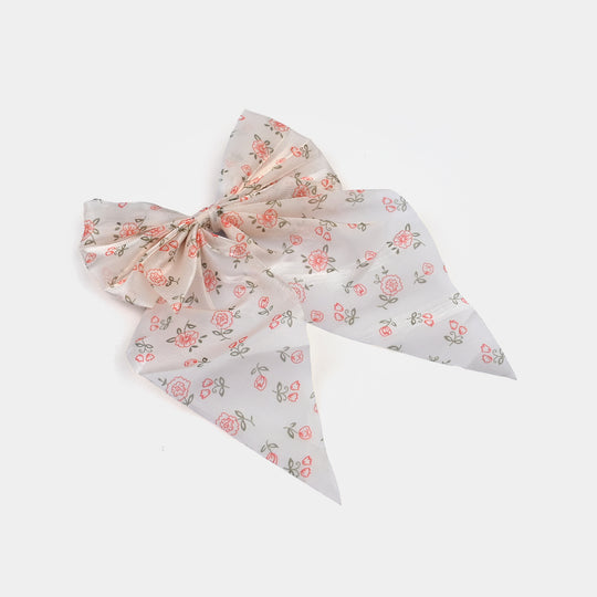Cute Fabric Bow Hair Pin with Metal Clip