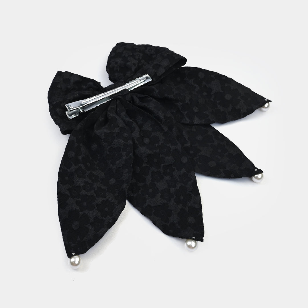 Cute Fabric Bow Hair Pin with Metal Clip