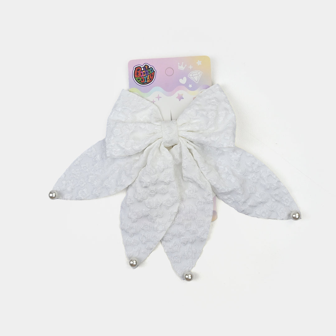 Cute Fabric Bow Hair Pin with Metal Clip