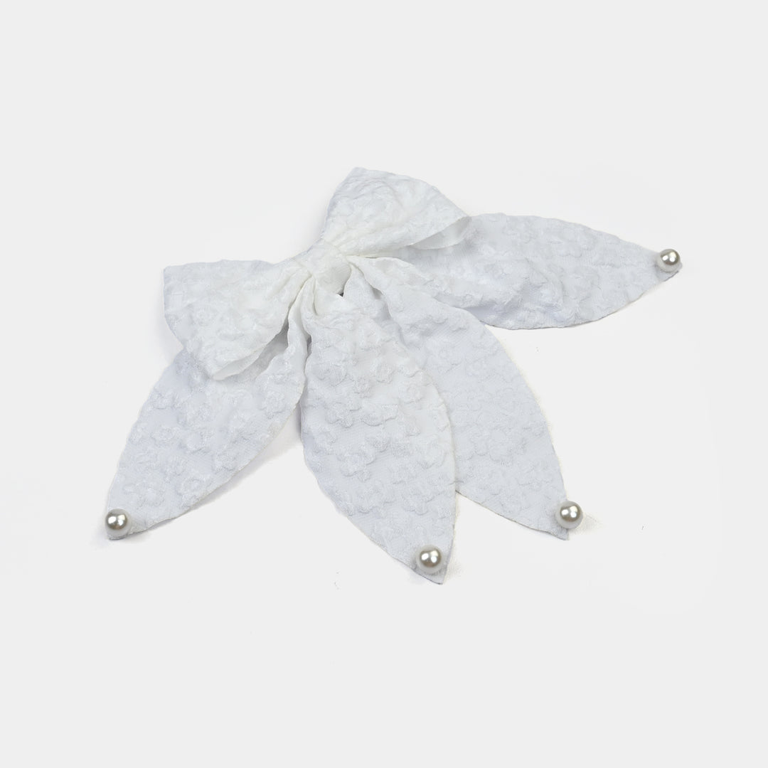 Cute Fabric Bow Hair Pin with Metal Clip