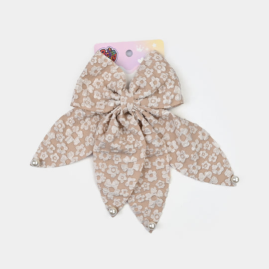 Cute Fabric Bow Hair Pin with Metal Clip