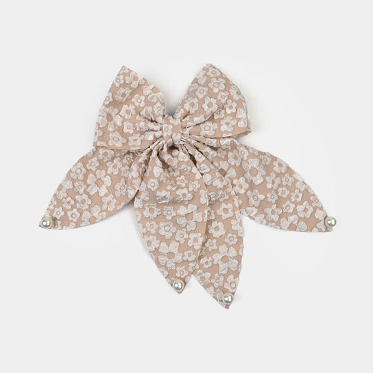 Cute Fabric Bow Hair Pin with Metal Clip