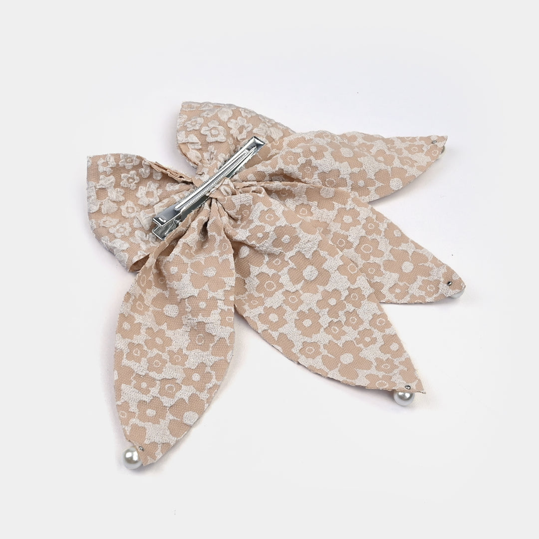 Cute Fabric Bow Hair Pin with Metal Clip