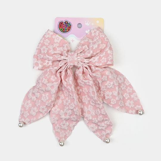 Cute Fabric Bow Hair Pin with Metal Clip