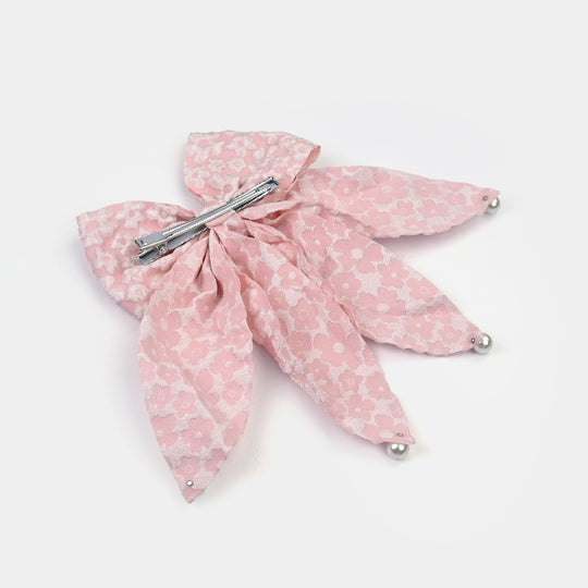 Cute Fabric Bow Hair Pin with Metal Clip