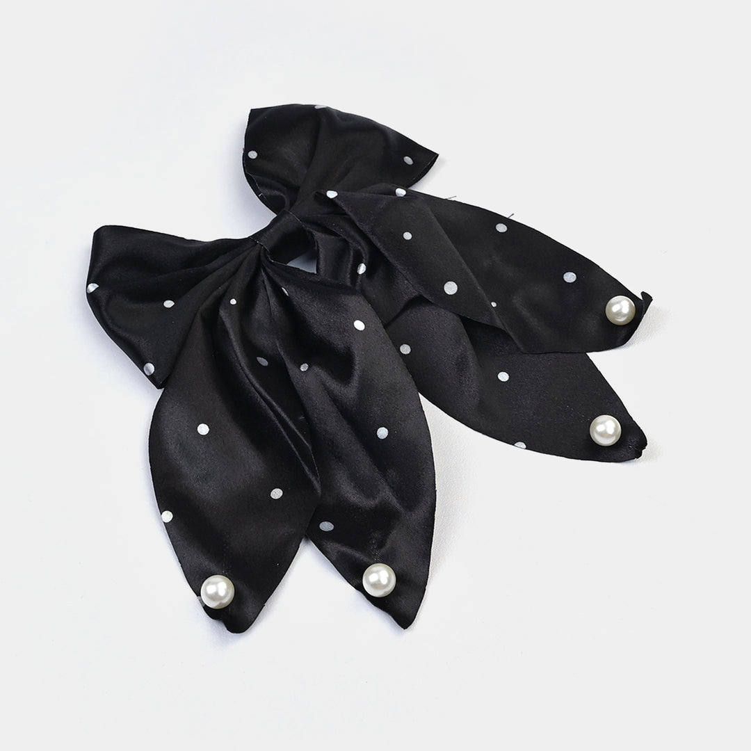 Cute Fabric Bow Hair Pin with Metal Clip