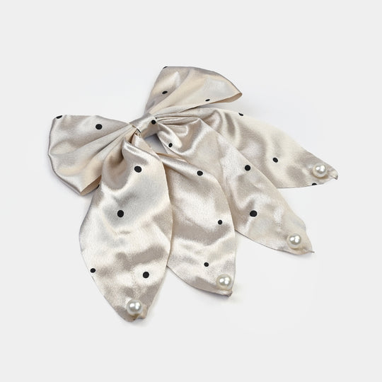 Cute Fabric Bow Hair Pin with Metal Clip