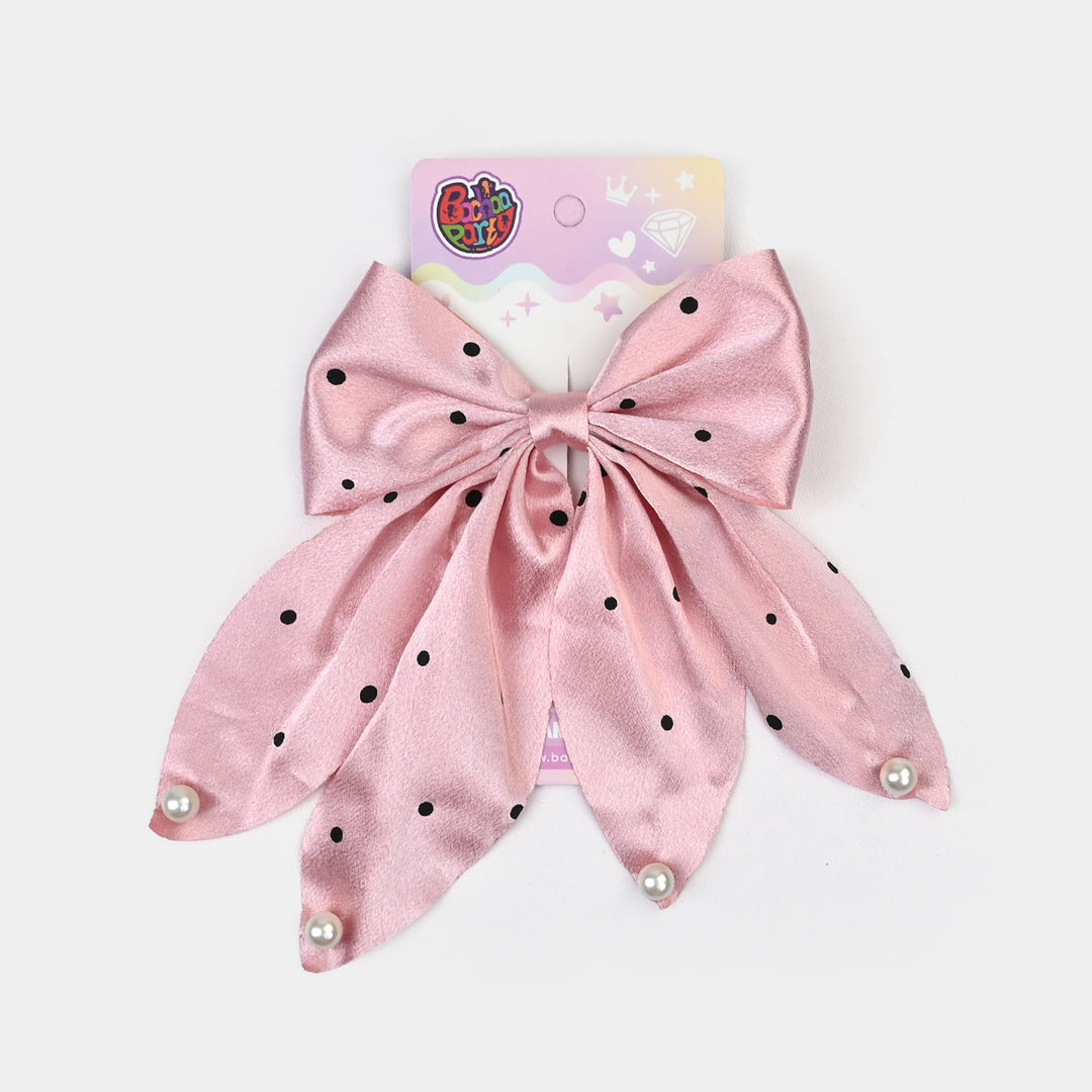 Cute Fabric Bow Hair Pin with Metal Clip