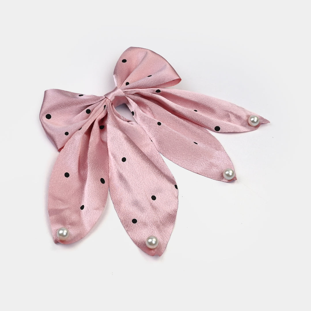 Cute Fabric Bow Hair Pin with Metal Clip