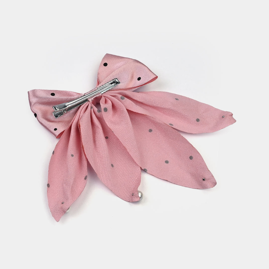 Cute Fabric Bow Hair Pin with Metal Clip