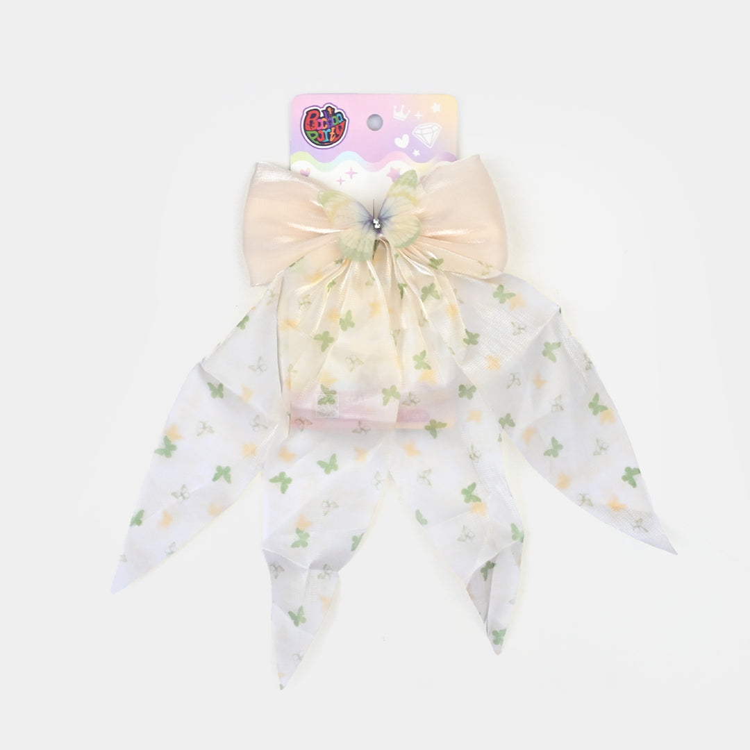 Cute Fabric Bow Hair Pin with Metal Clip