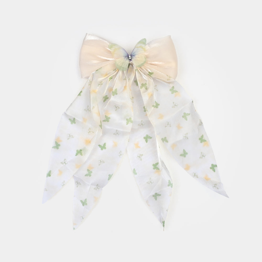 Cute Fabric Bow Hair Pin with Metal Clip