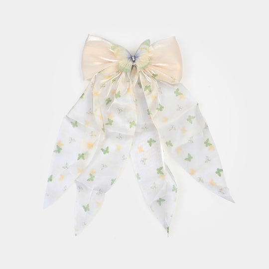 Cute Fabric Bow Hair Pin with Metal Clip