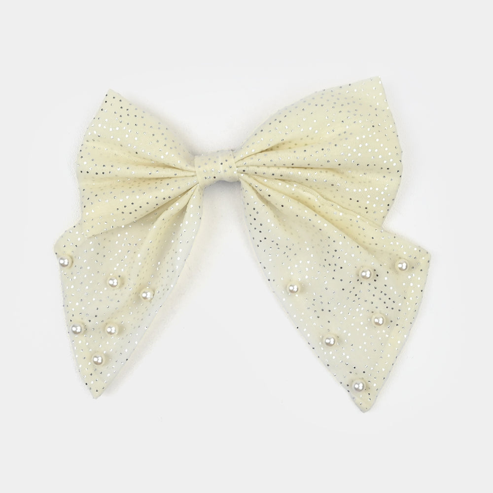 Cute Fabric Bow Hair Pin with Metal Clip