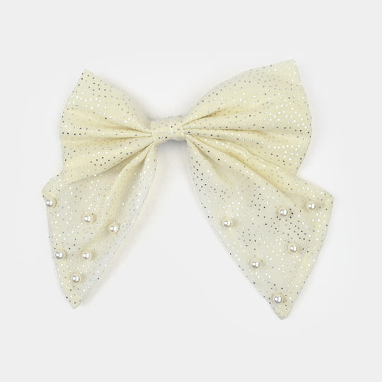 Cute Fabric Bow Hair Pin with Metal Clip