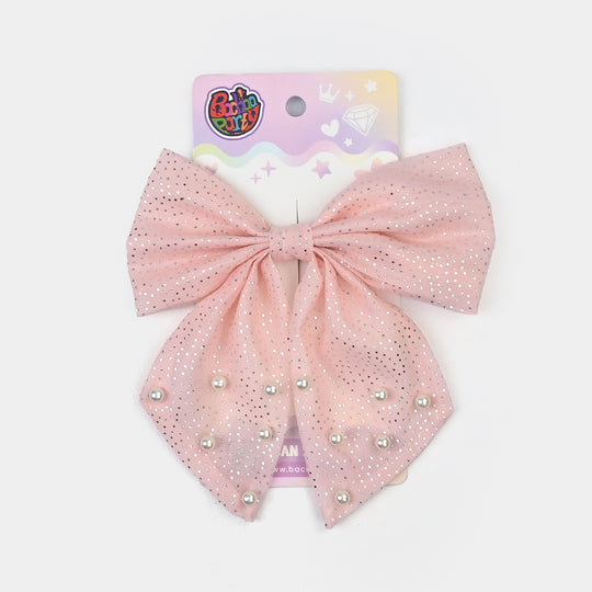Cute Fabric Bow Hair Pin with Metal Clip