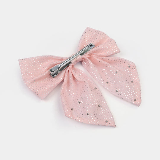 Cute Fabric Bow Hair Pin with Metal Clip